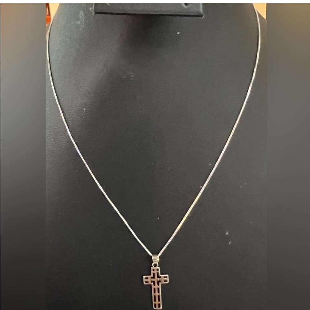 Elegant Sterling Silver Cross Necklace